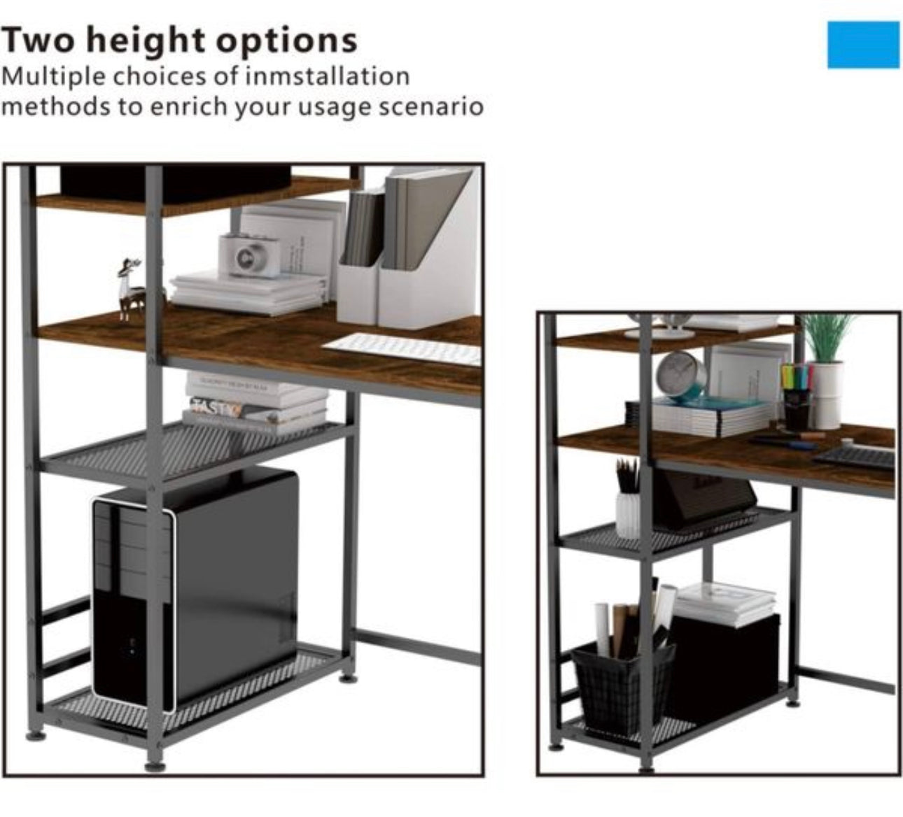 Computer Desk with Bookshelf