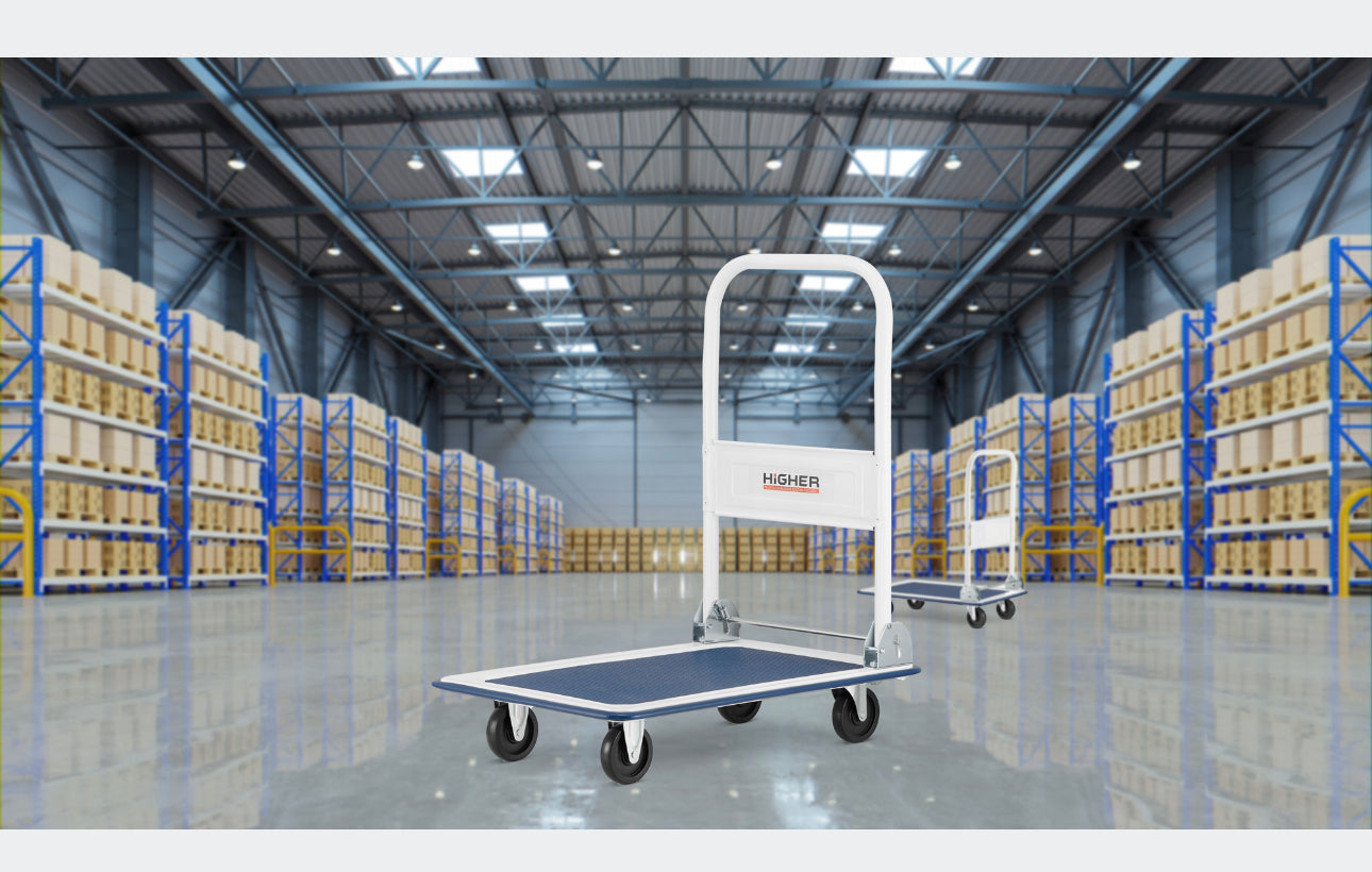 warehouse transport platform trolley