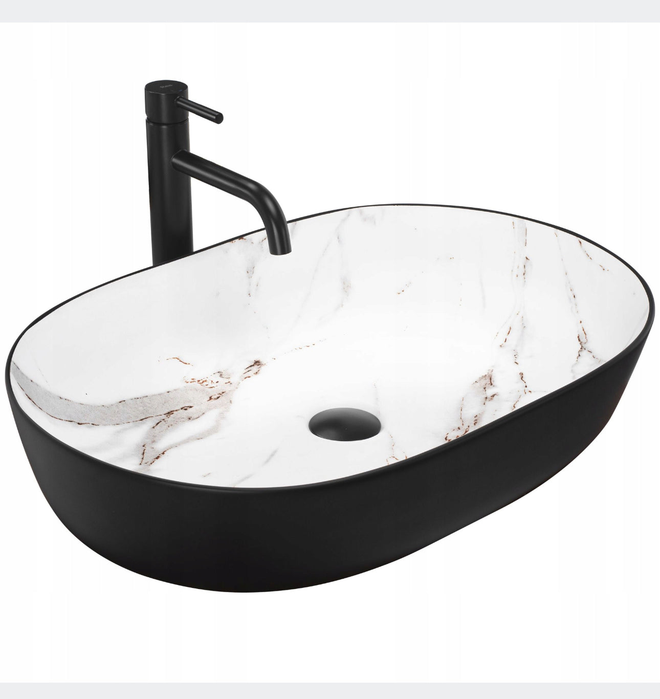 Oval countertop washbasin