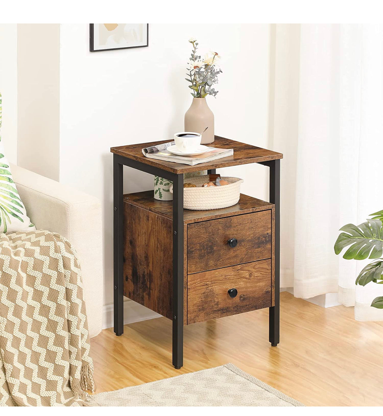 set of 2 bedside with 2 drawers