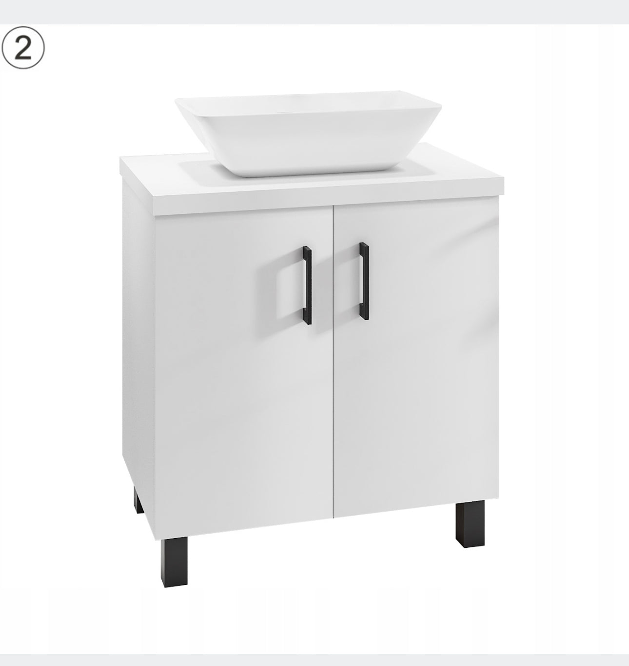 A set of bathroom cabinet + washbasin