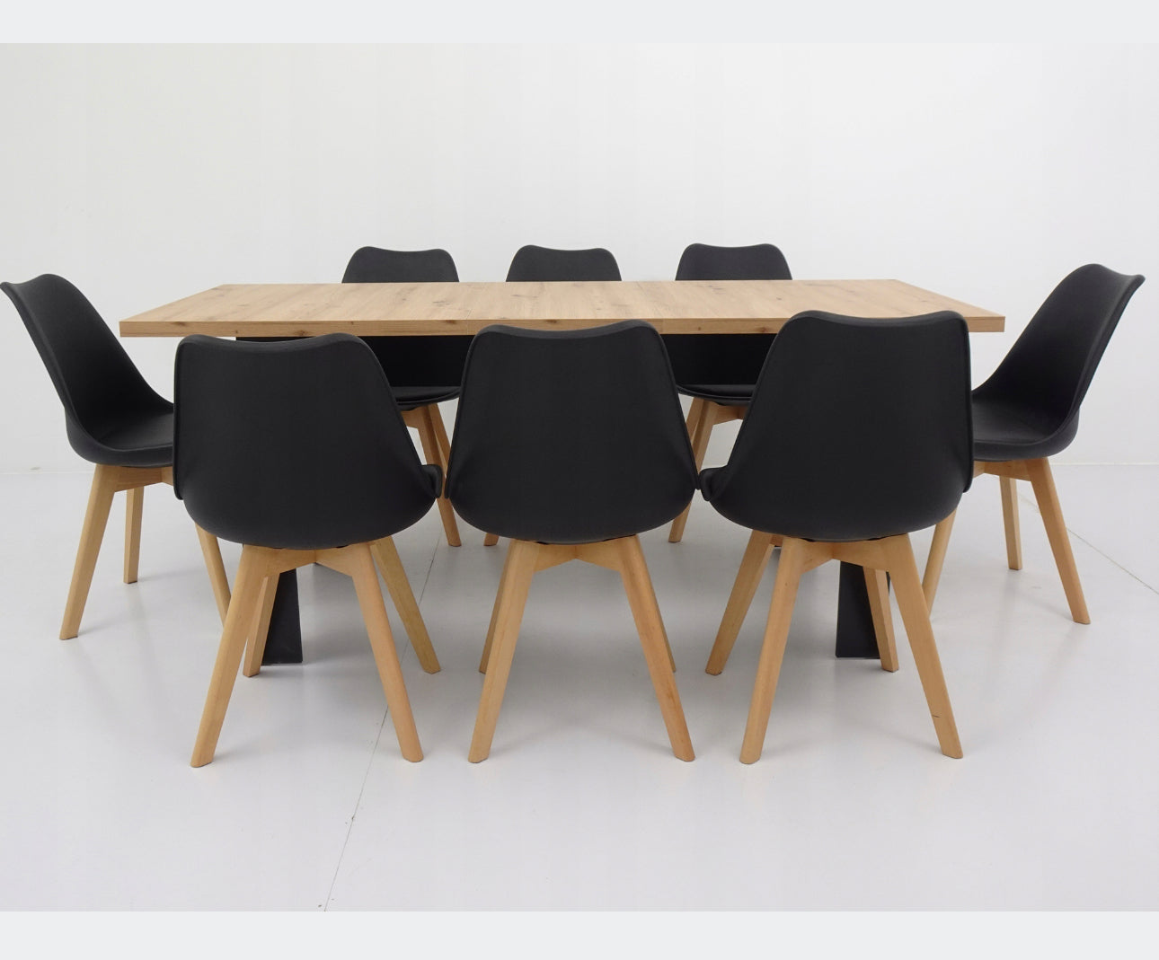 Complete table rectangular 140 x 80 cm chairs 8 pieces