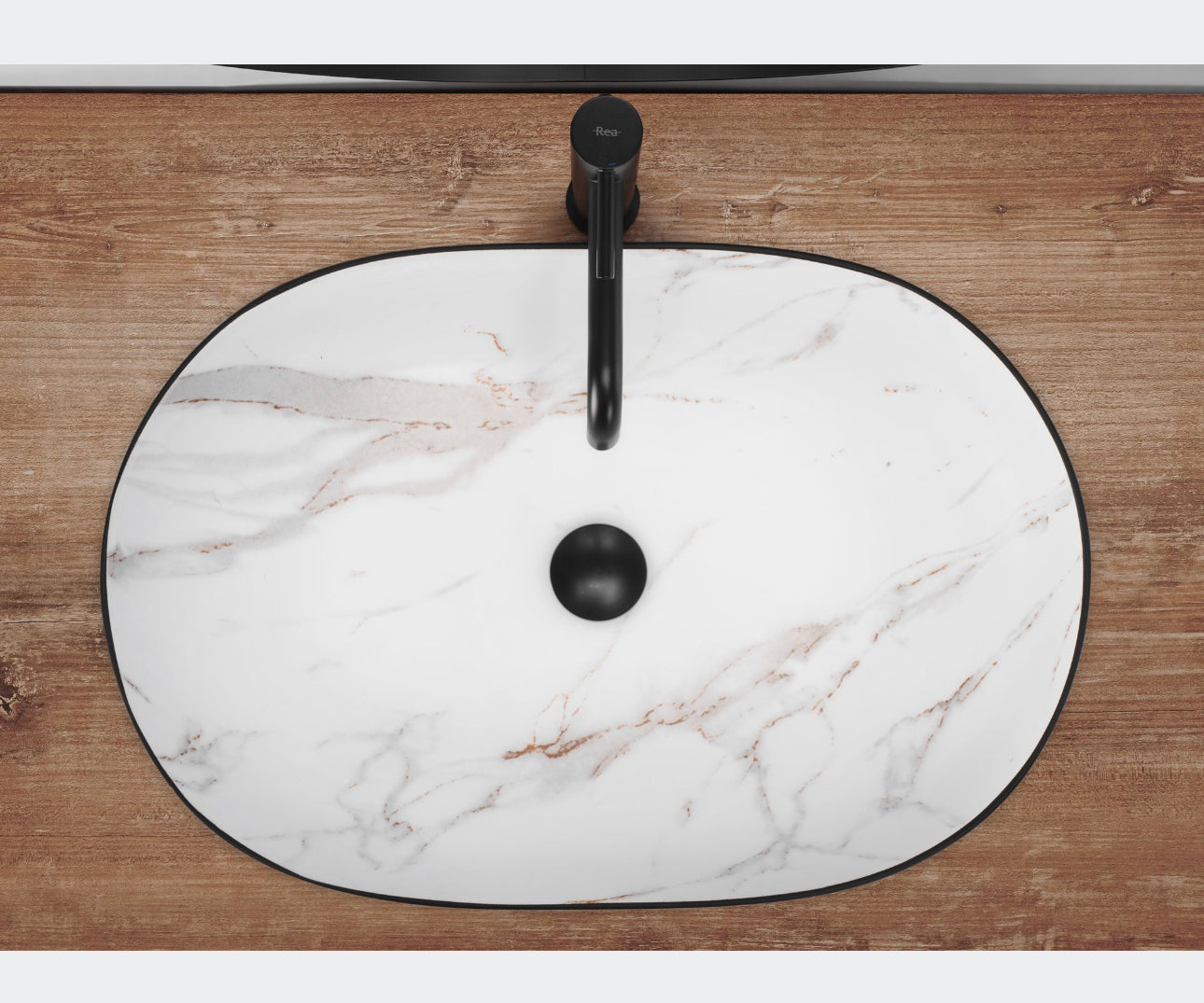 Oval countertop washbasin
