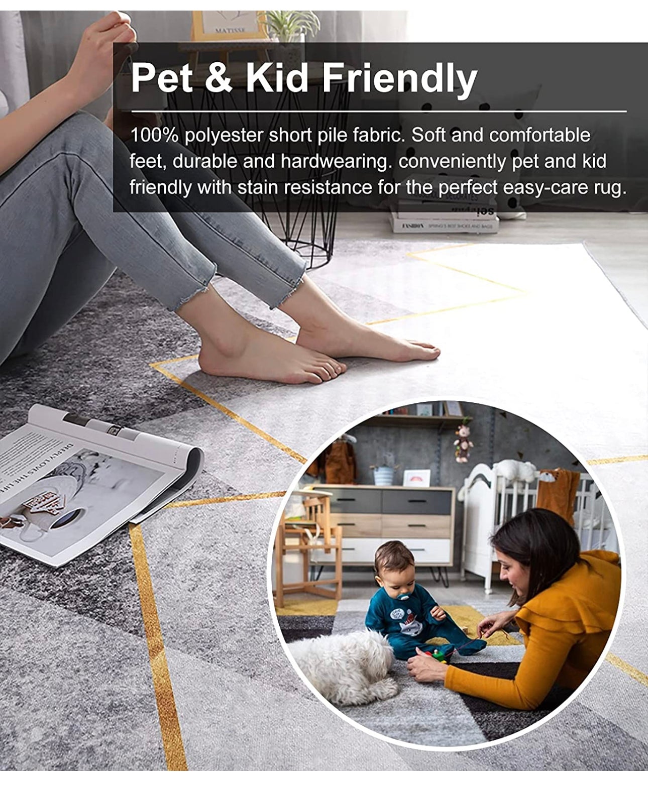 60cm x 200cm (2ft x 6.6ft)Rug