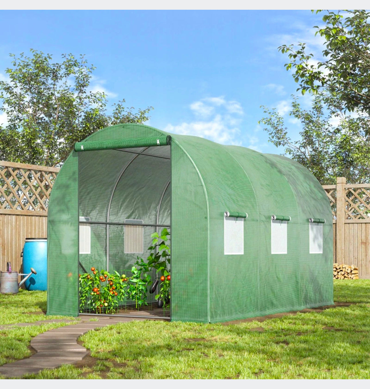 Polytunnel 6 m² 300 x 200 cm green