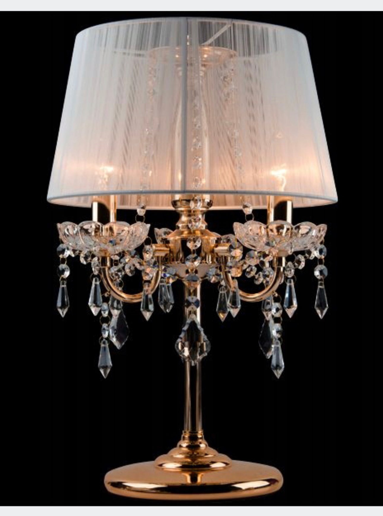 Table lamp  white, shades of yellow and gold,silver