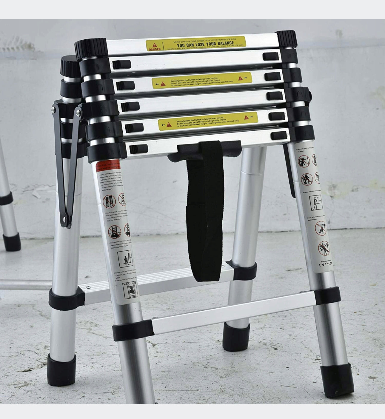 6 + 7 Steps Two-sided telescopic ladder, 150kg