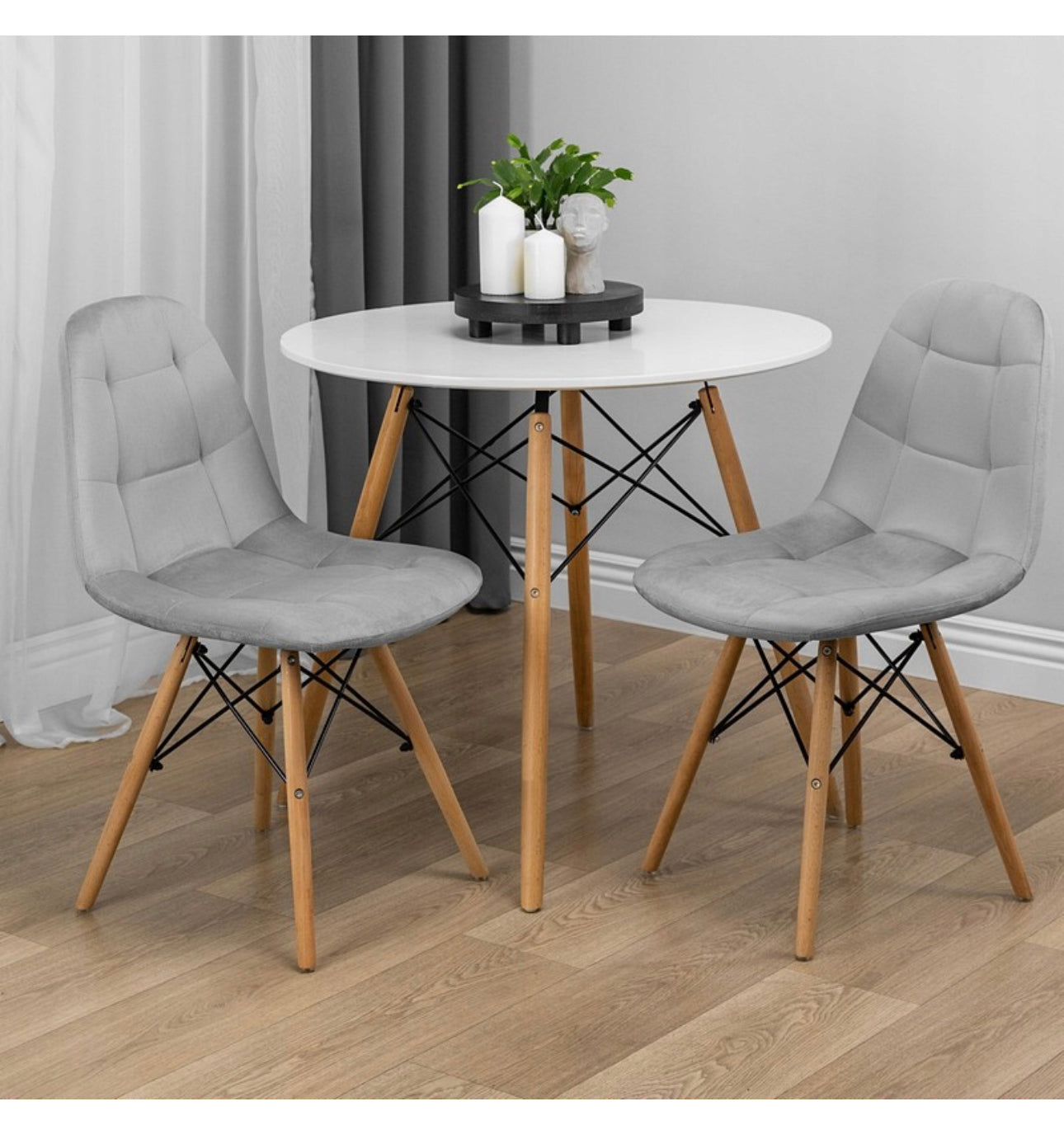 set of 4 chairs and a table