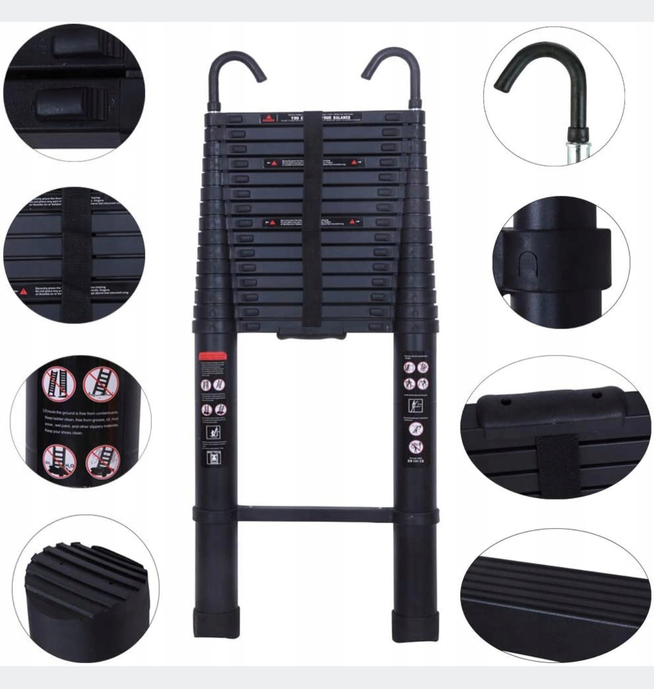 6.2 m Foldable TELESCOPIC LADDER Aluminum NEW