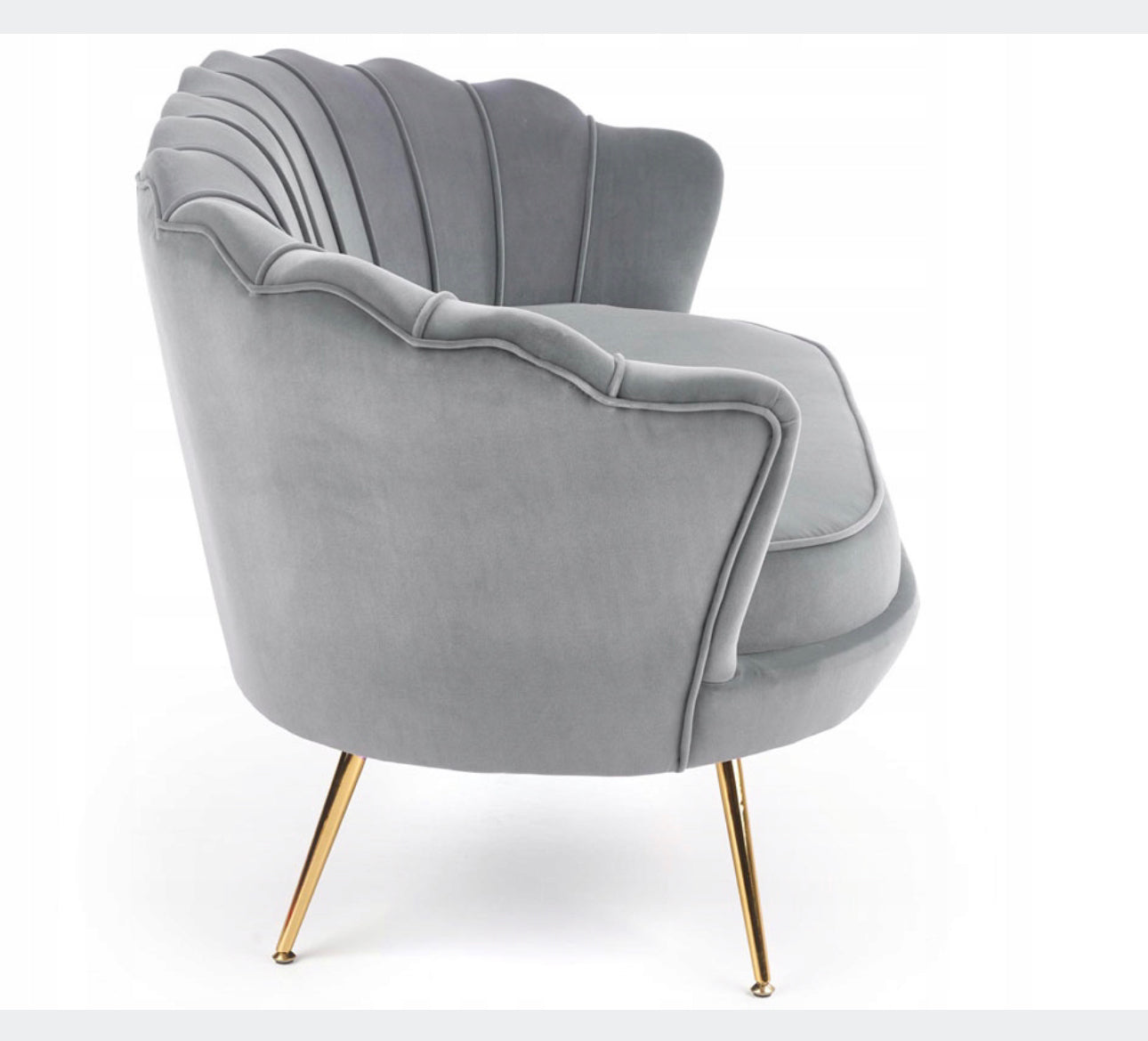 Couch  133 x 77 cm velour Shades of gray