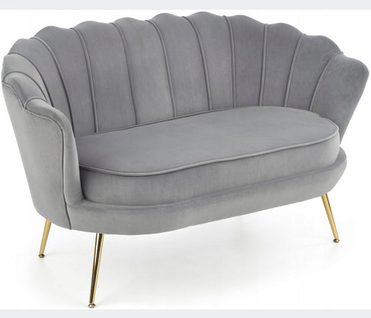 Couch  133 x 77 cm velour Shades of gray