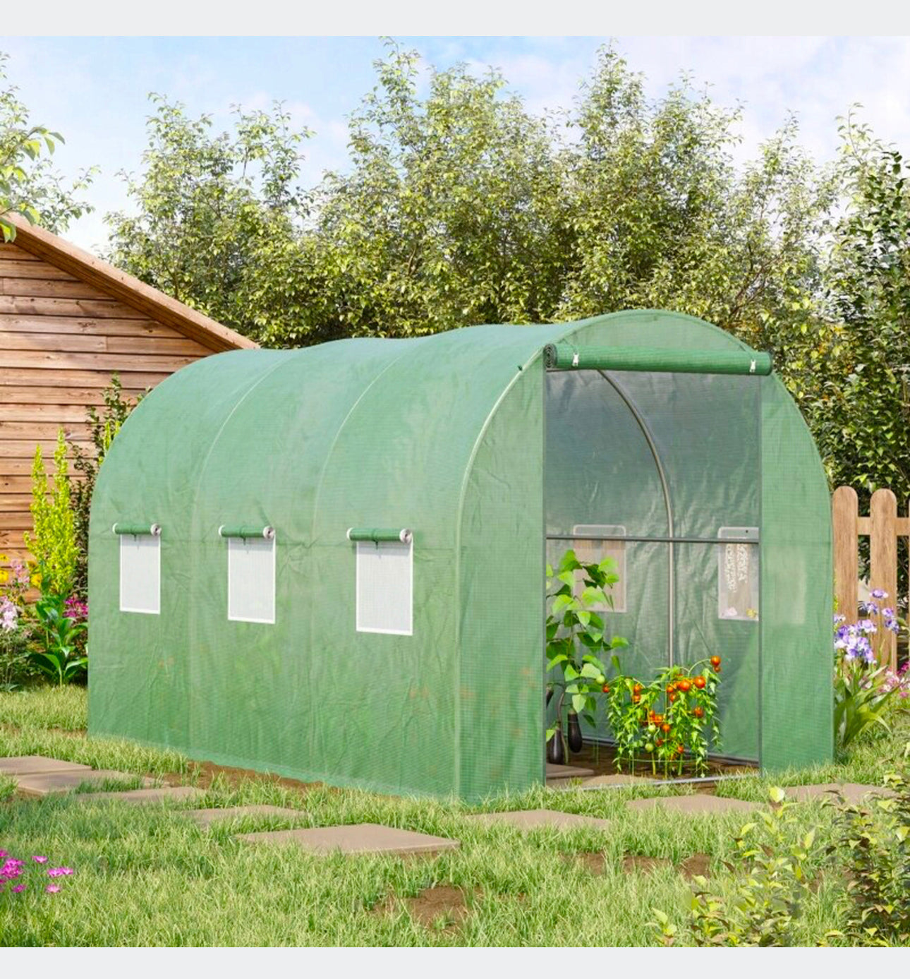 Polytunnel 6 m² 300 x 200 cm green