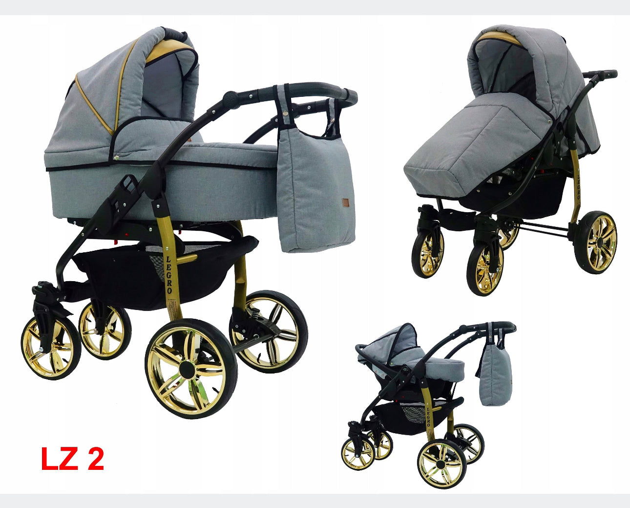 Black and gold 3in1 stroller