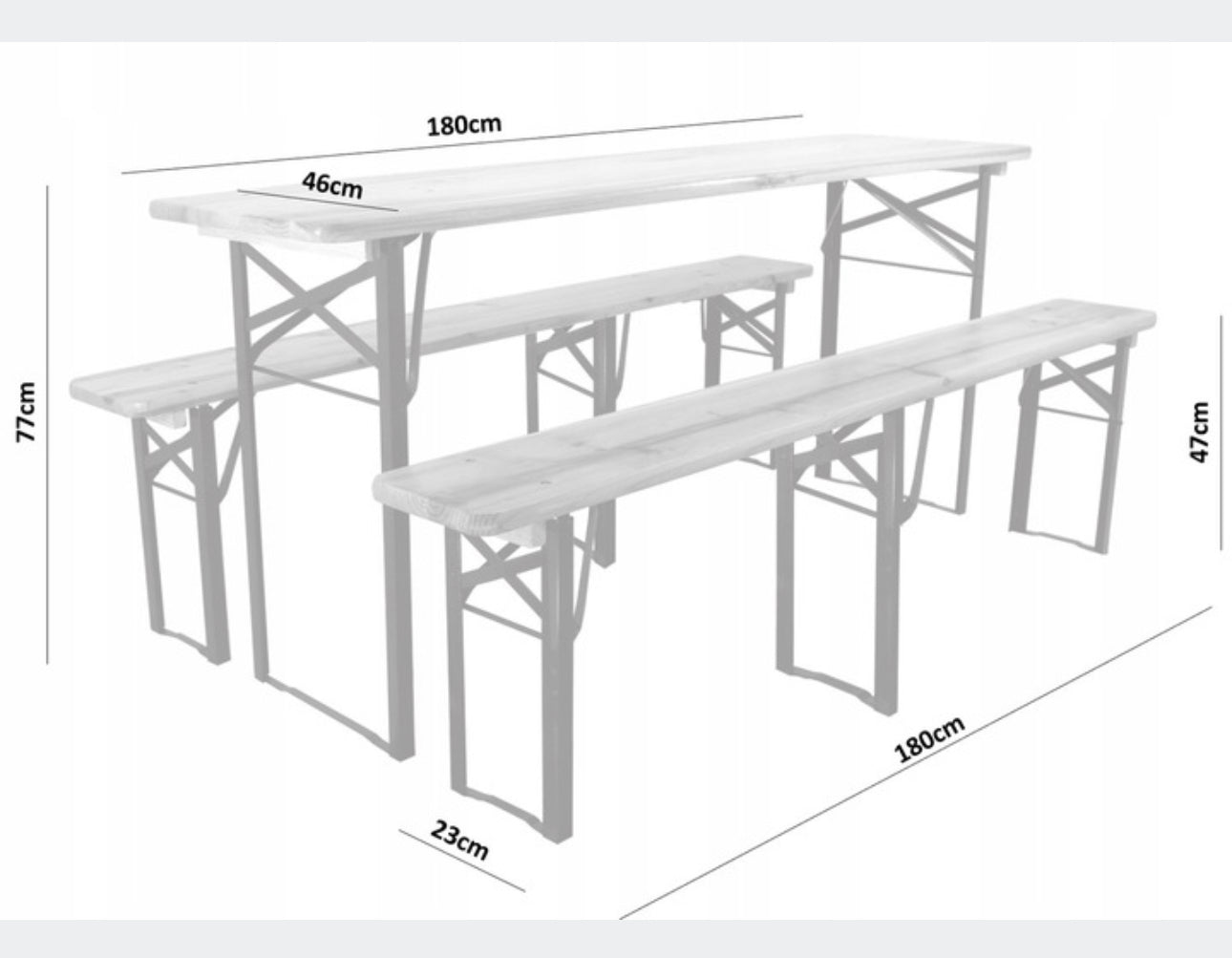 table and benches