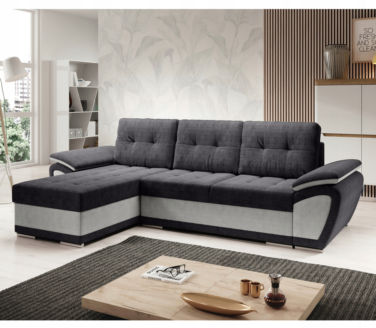 Corner sofa with sleeping function