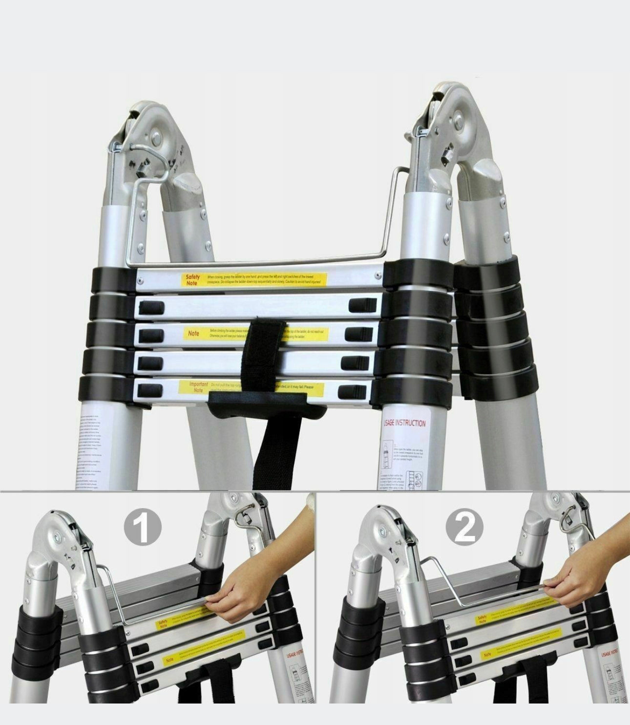 3.8m Folding TELESCOPIC LADDER Aluminum