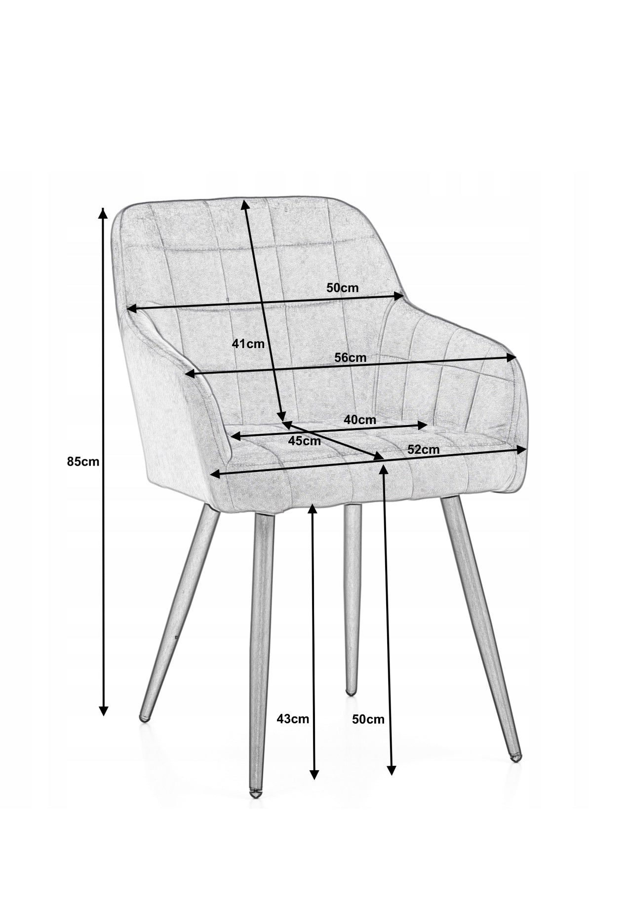 Velour upholstered chair