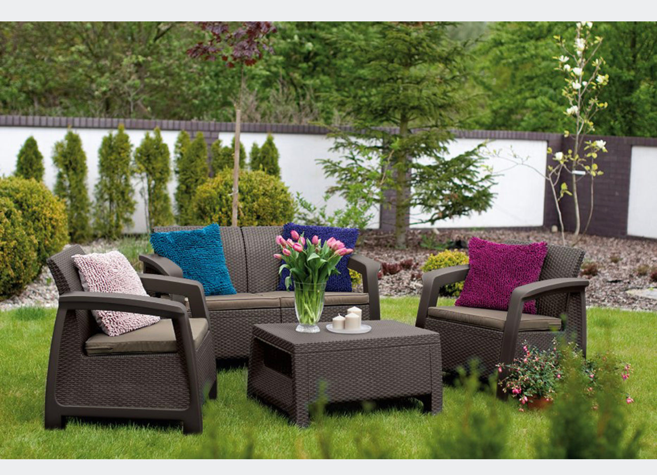 Garden furniture set Brown