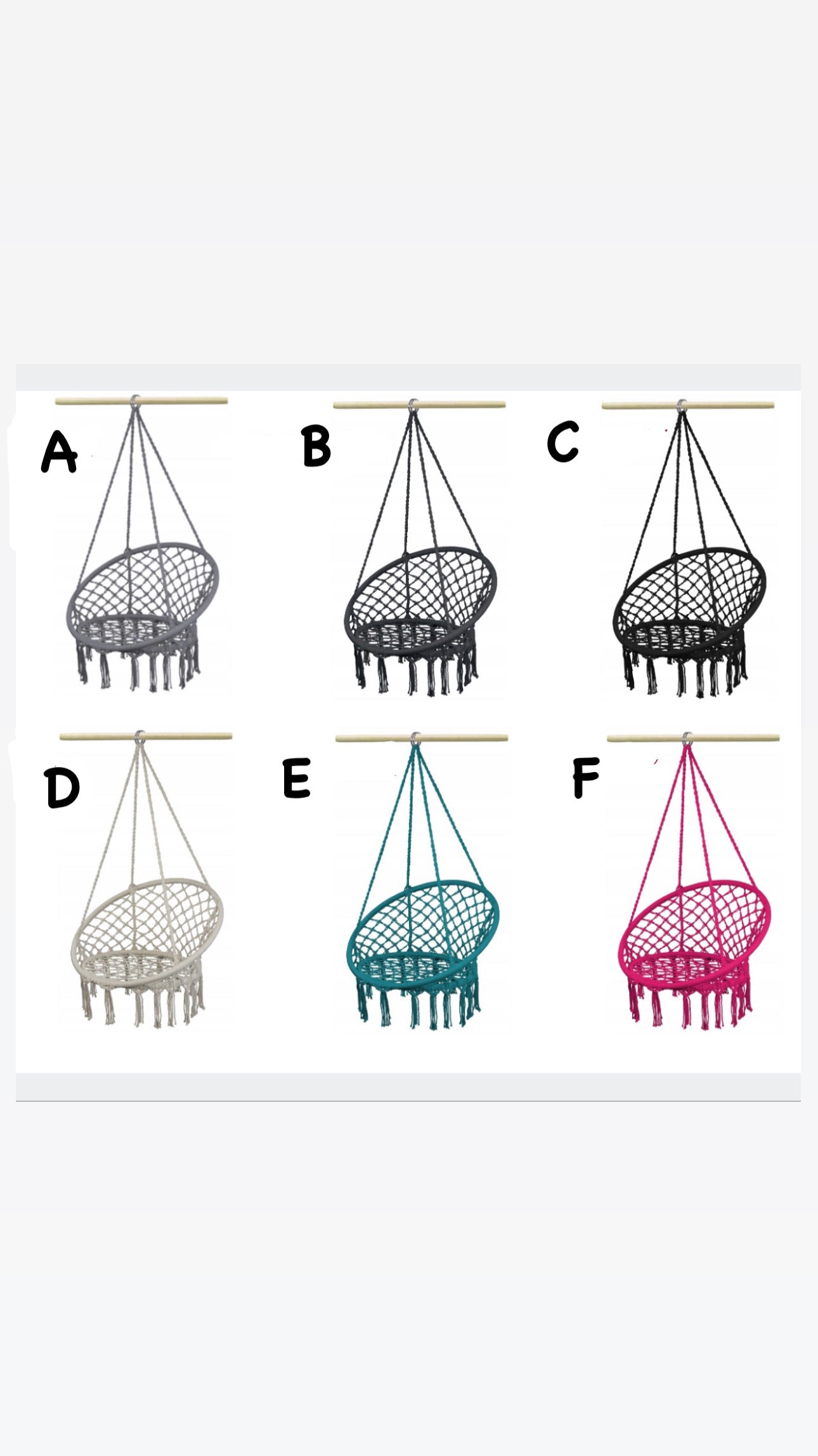 SWING HANGING BOHO CHAIR + WATERPROOF CUSHION