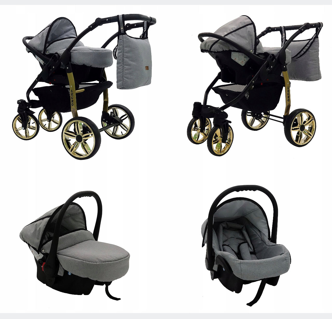 Black and gold 3in1 stroller
