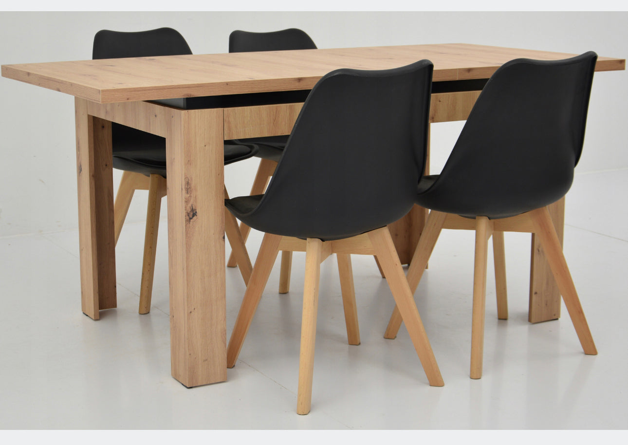 Complete table rectangular 120 x 80 cm chairs 4 pieces