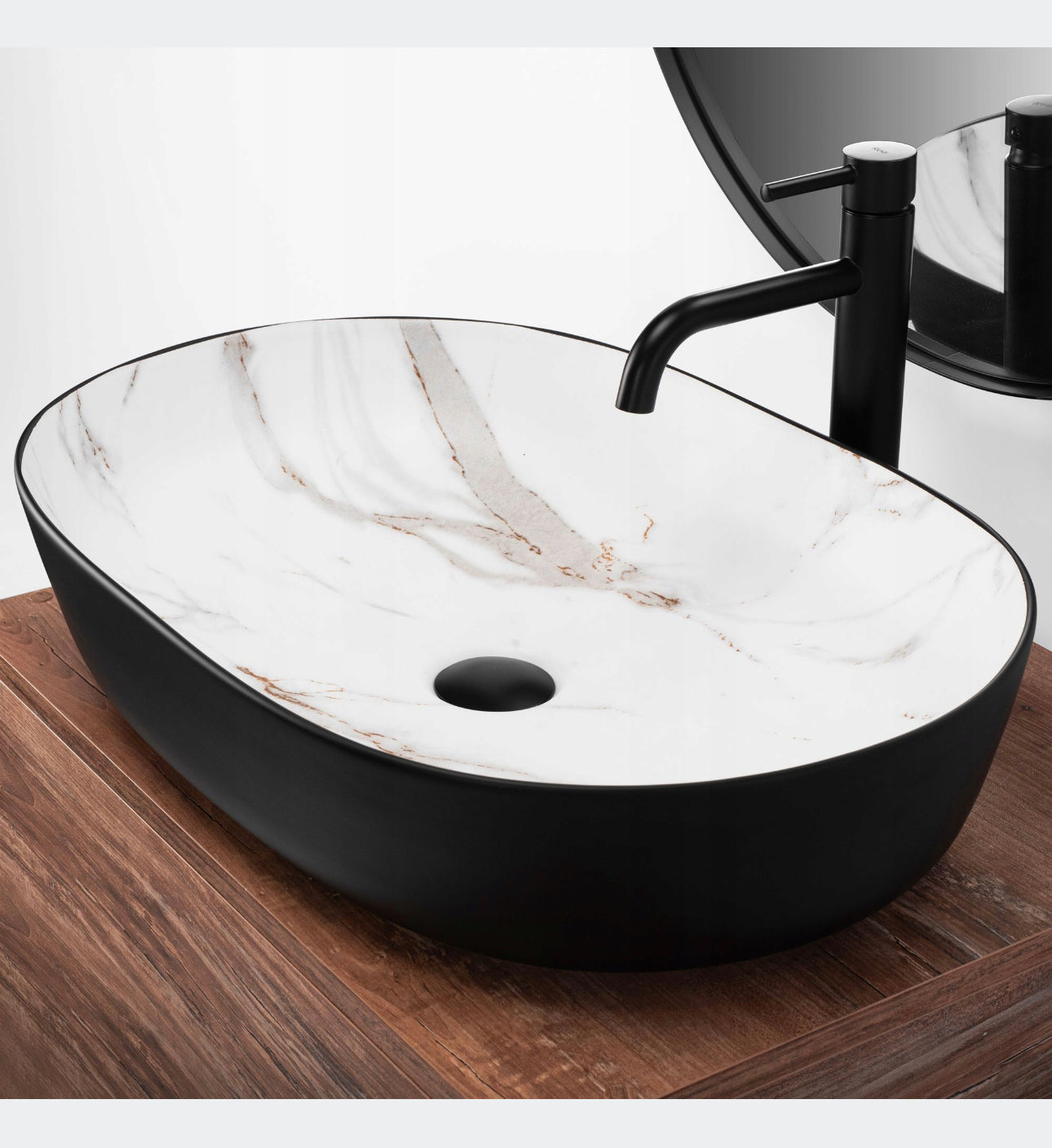 Oval countertop washbasin
