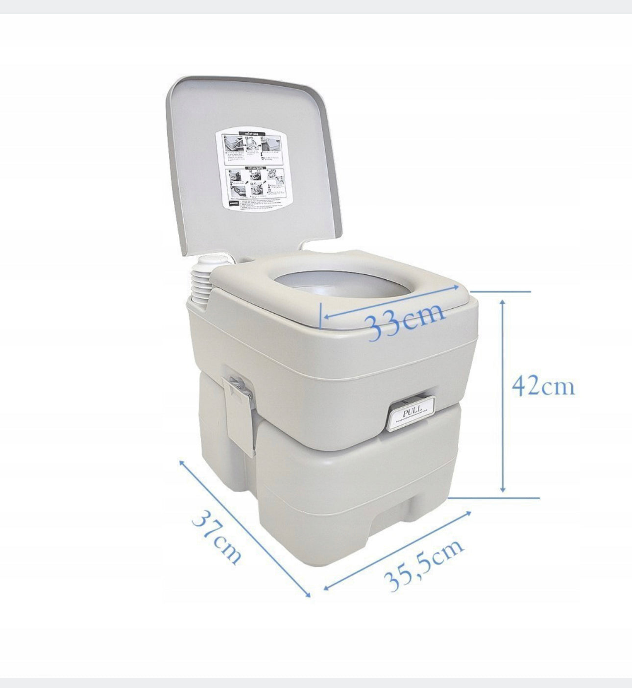 Portable Camping Toilet Grey 20+10 L