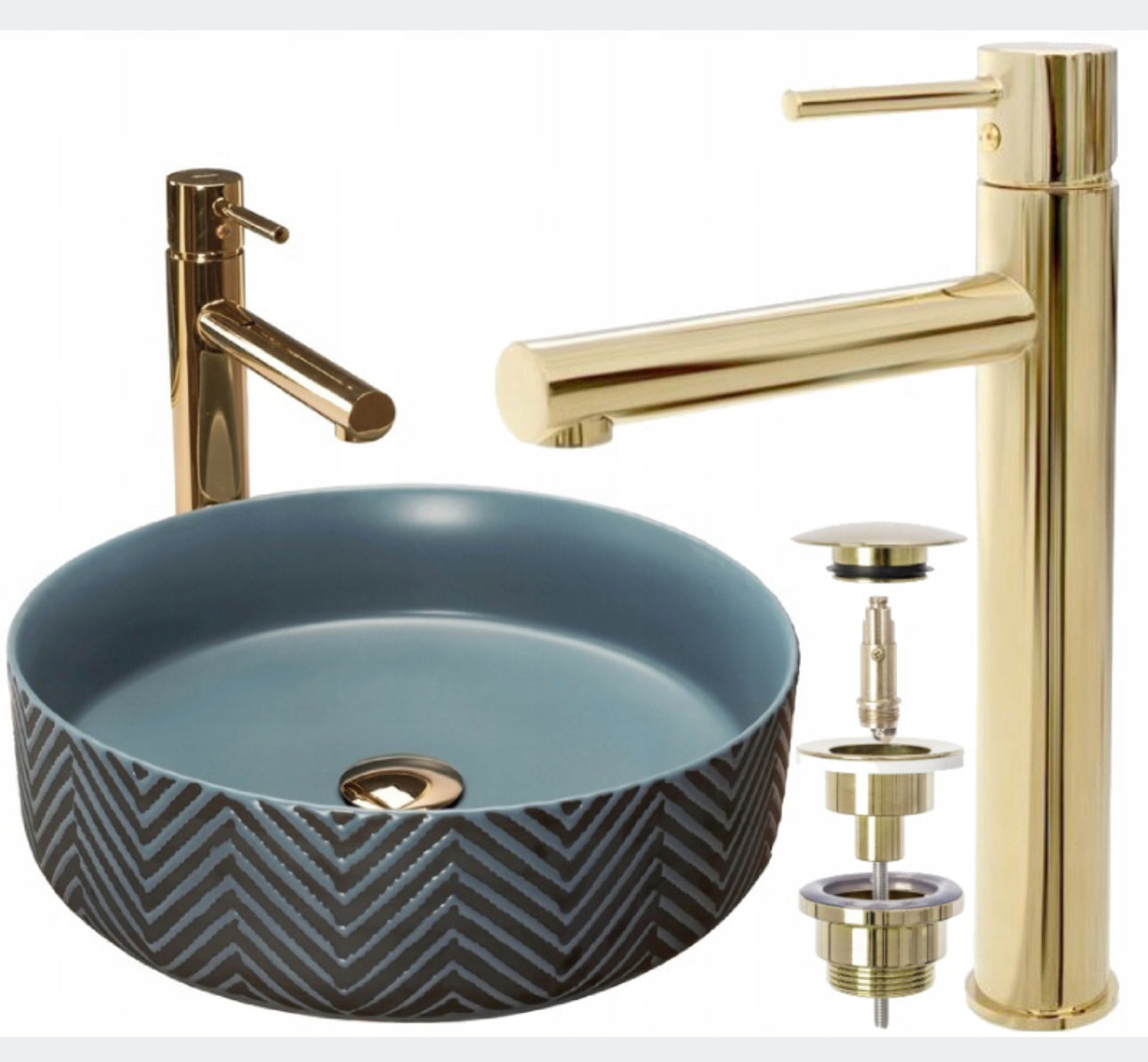All in one washbasin+tap+plug