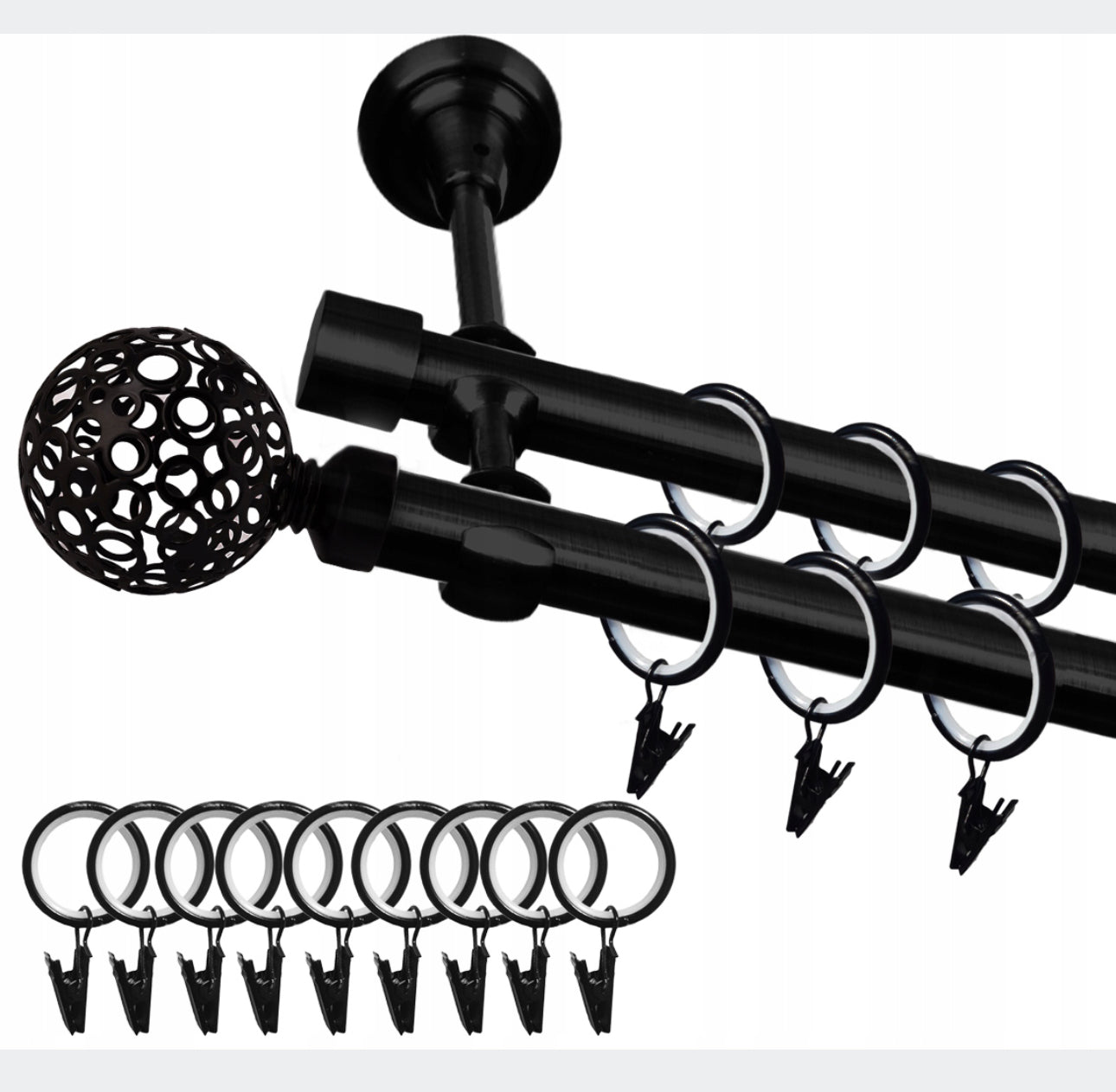 Curtain rod Double 19 mm 19 mm 240 cm