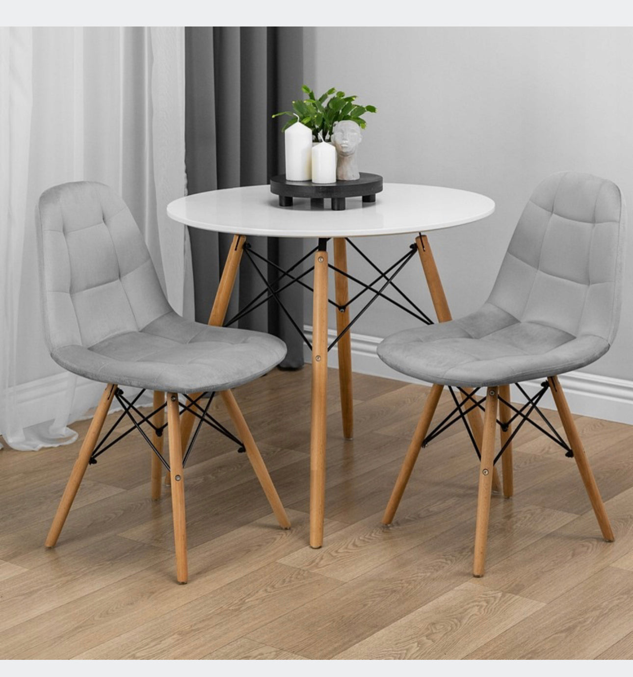 set of 4 chairs and a table