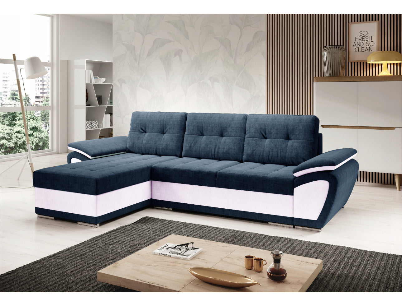 Corner sofa with sleeping function