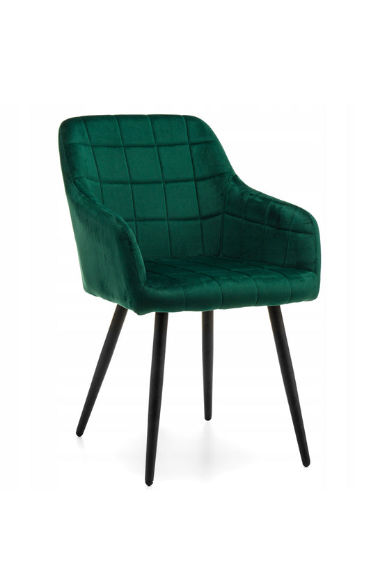 Velour upholstered chair
