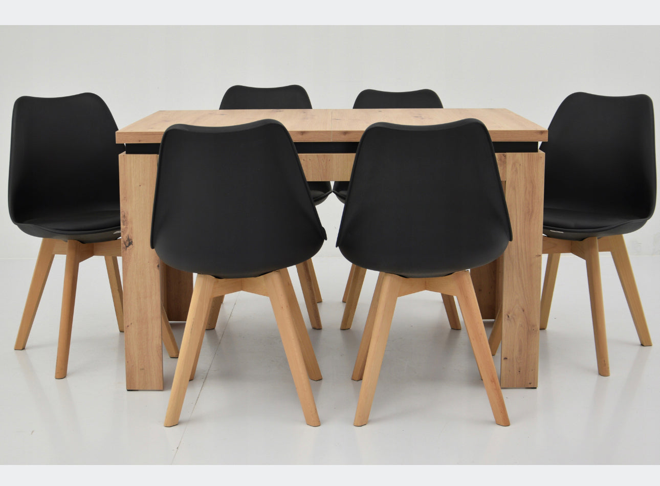Complete table rectangular 120 x 80 cm chairs 6 pieces