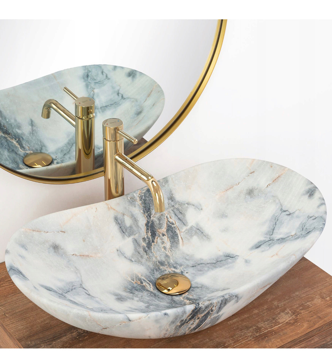 All in one set washbasin+tap+plug