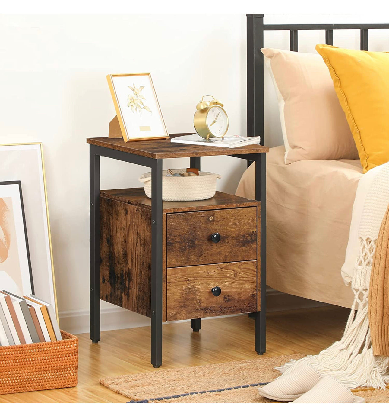 set of 2 bedside with 2 drawers