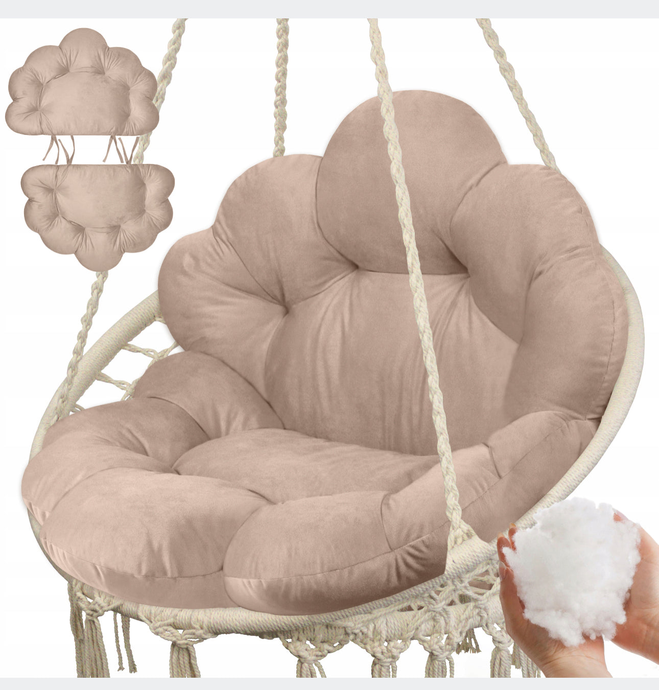 SWING HANGING BOHO CHAIR + WATERPROOF CUSHION