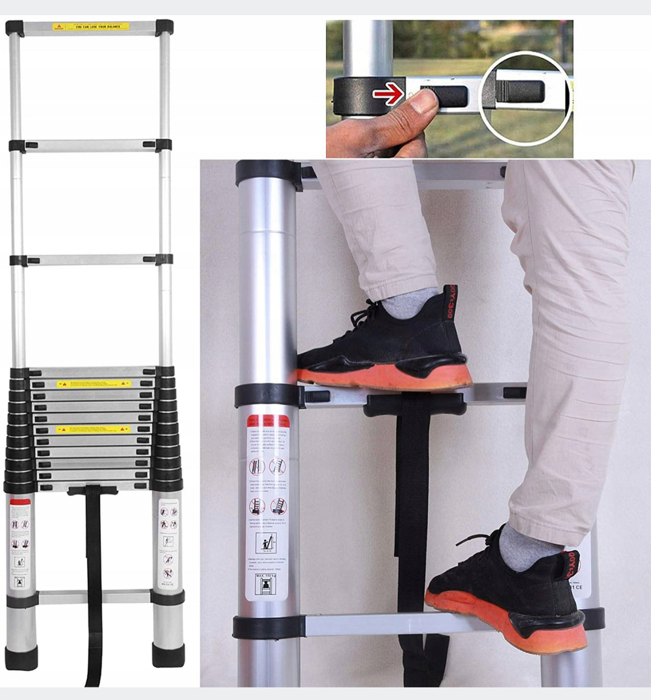 4,4m Folding TELESCOPIC LADDER Aluminum