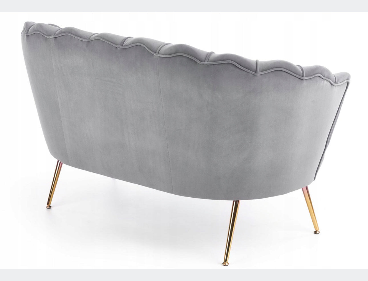 Couch  133 x 77 cm velour Shades of gray