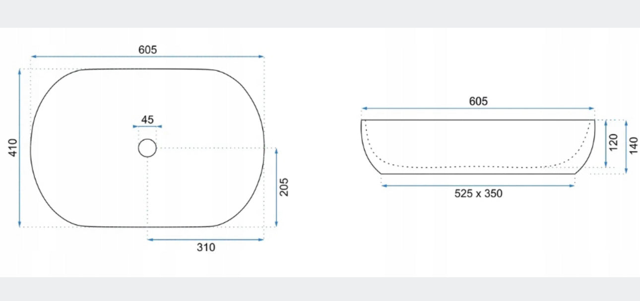 Oval countertop washbasin