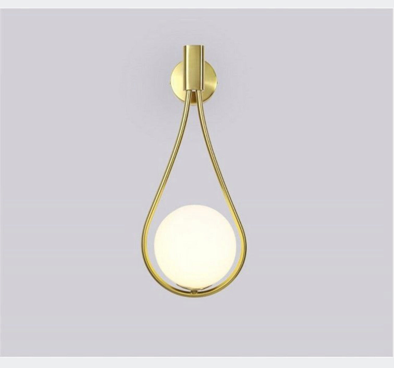 A set of 2 wall lamps milk ball gold