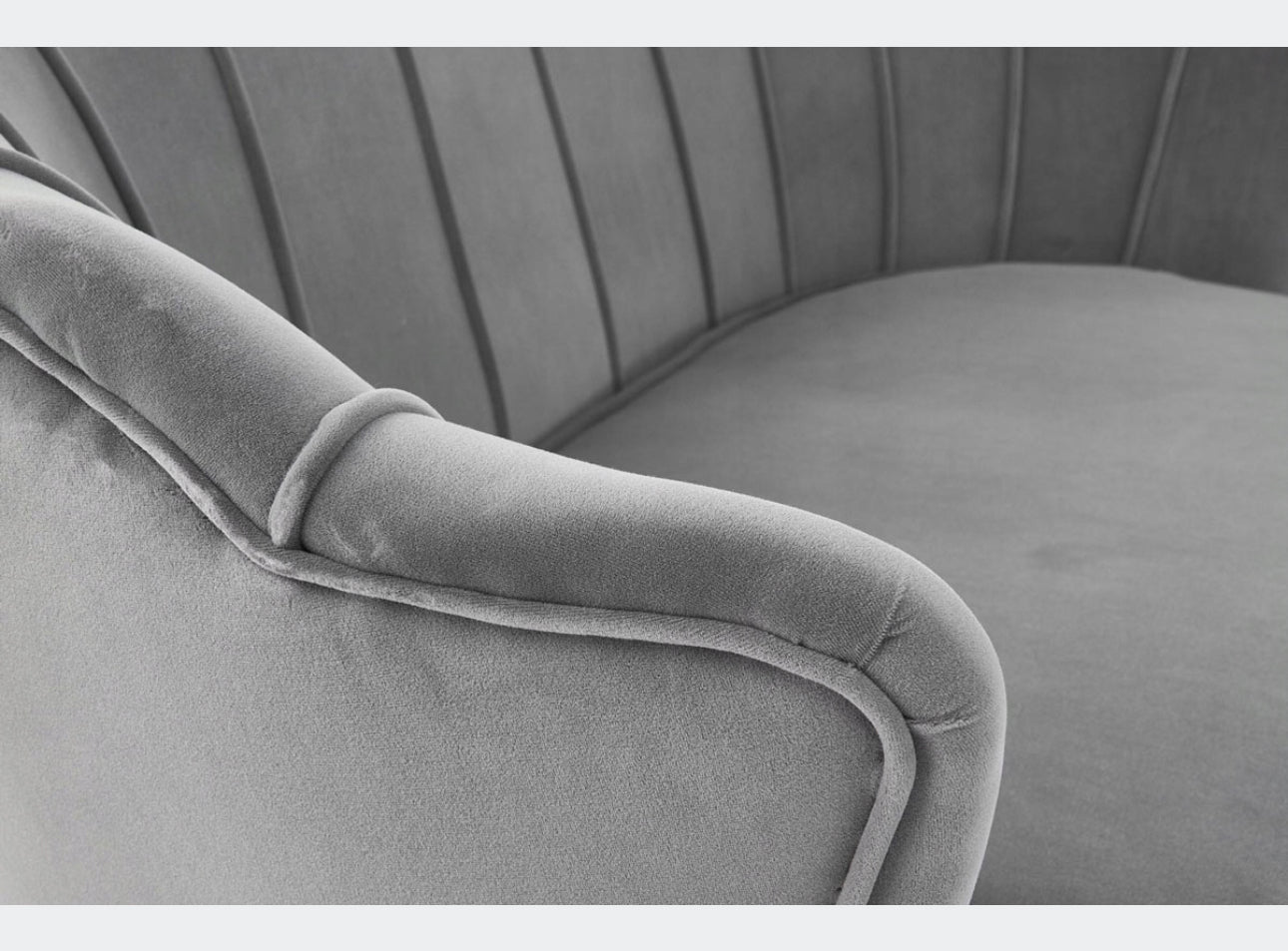 Couch  133 x 77 cm velour Shades of gray