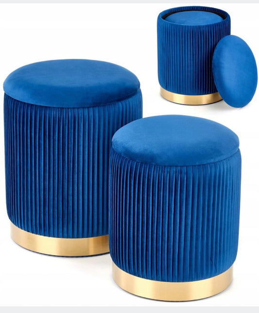 Pouf upholstered  Shades of blue