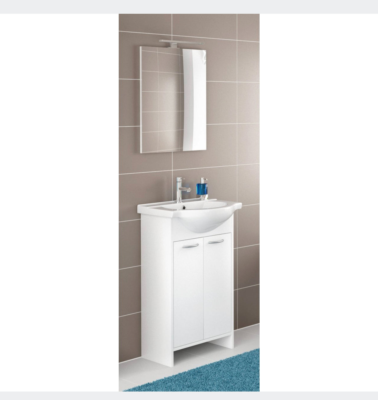 All in one set washbasin+cabinet+tap+siphon