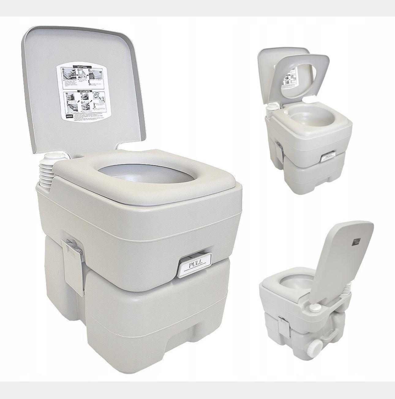 Portable Camping Toilet Grey 20+10 L