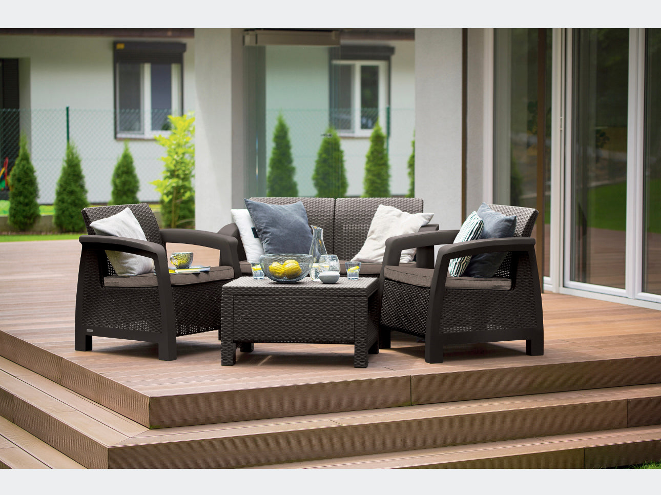 Garden furniture set Brown