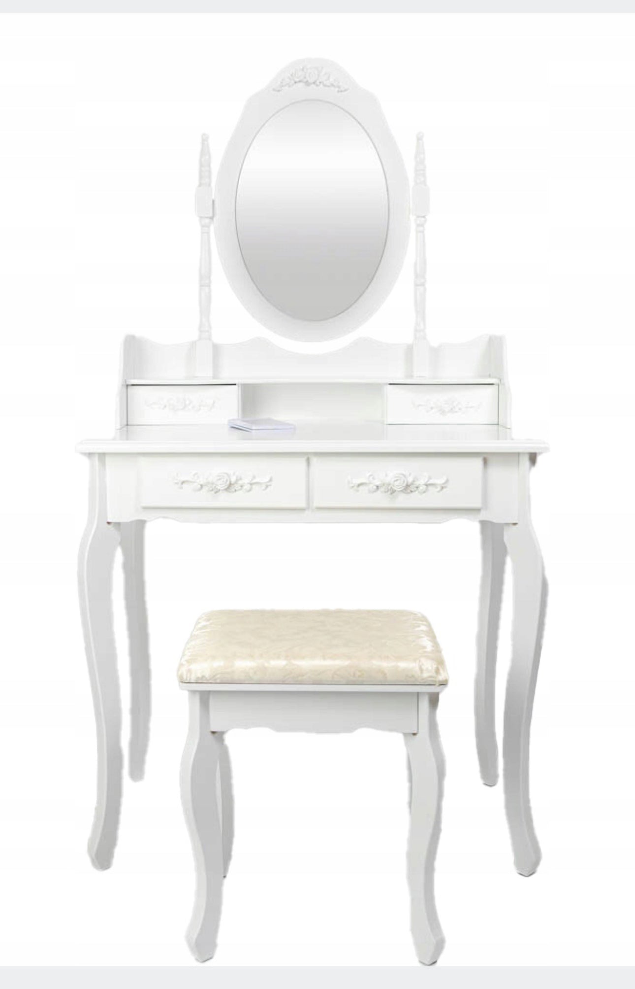 COSMETIC DRESSING SET with mirror white + STOOL