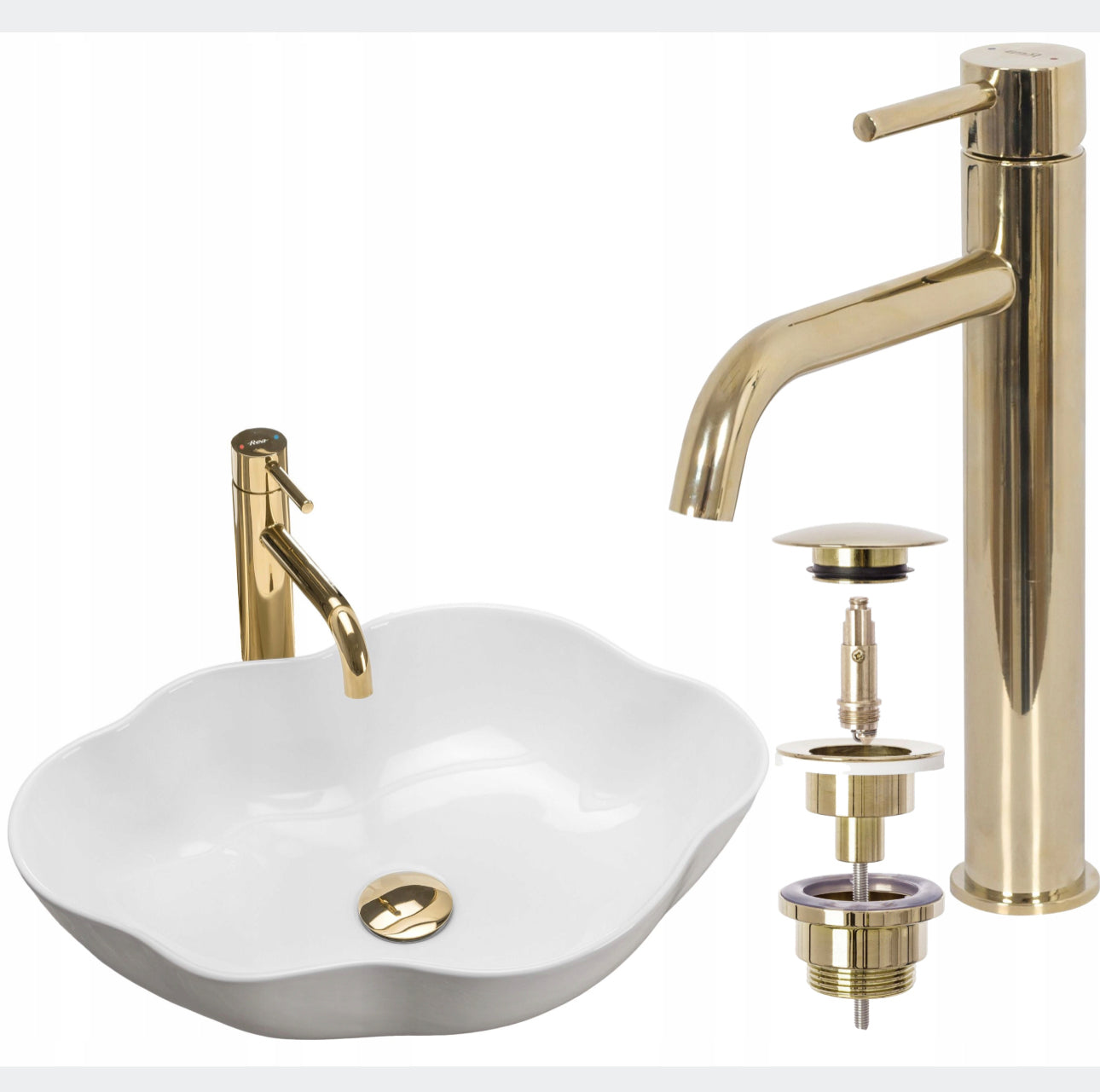 All in one washbasin+tap+plug