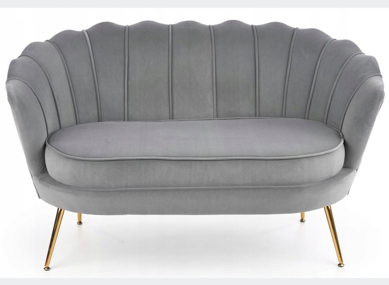Couch  133 x 77 cm velour Shades of gray