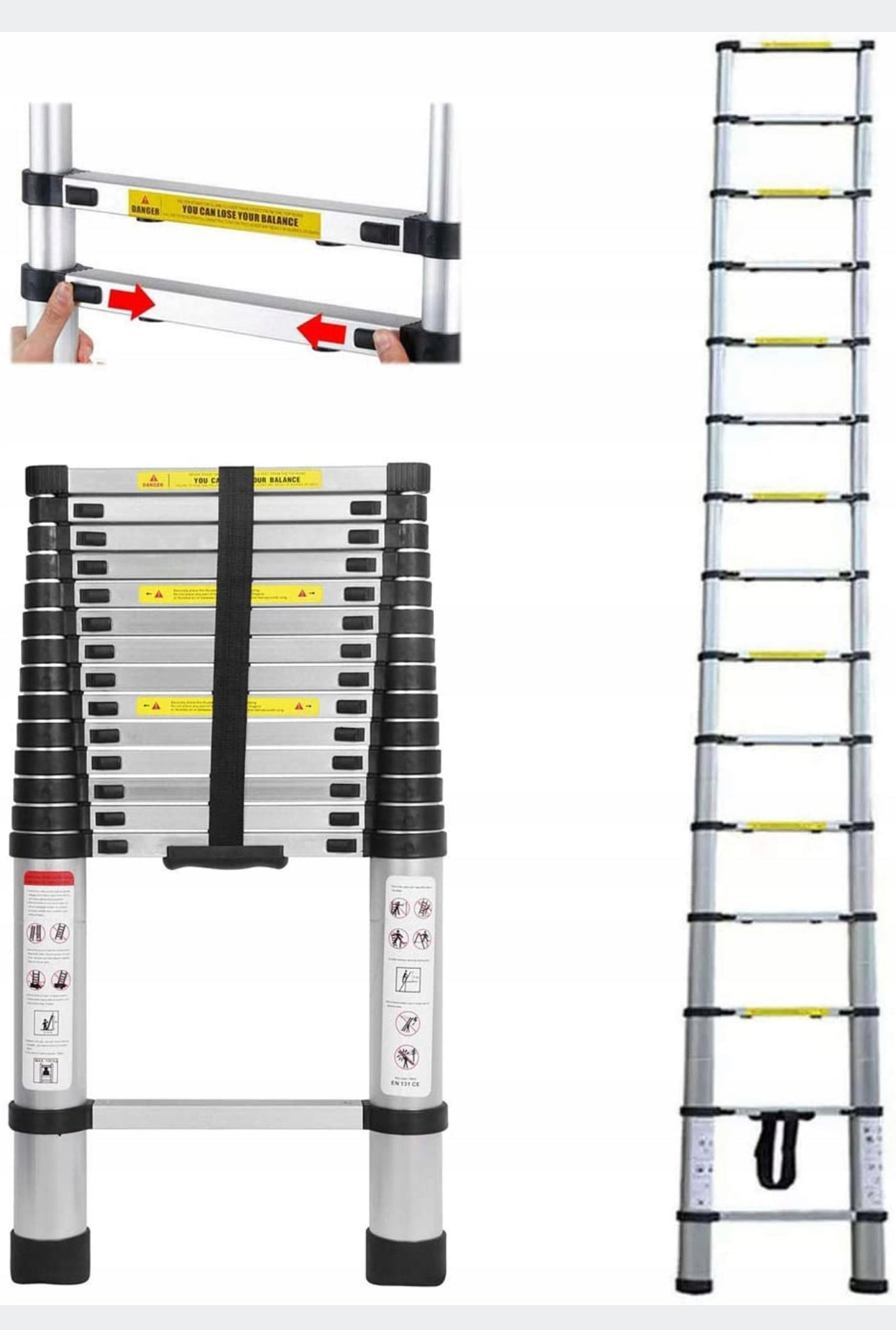 High Quality 4m Aluminum Telescopic Ladder