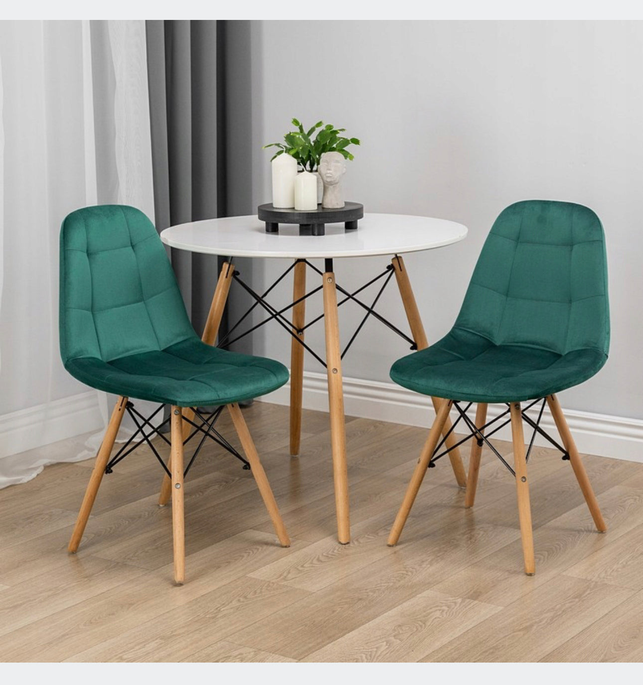 set of 4 chairs and a table